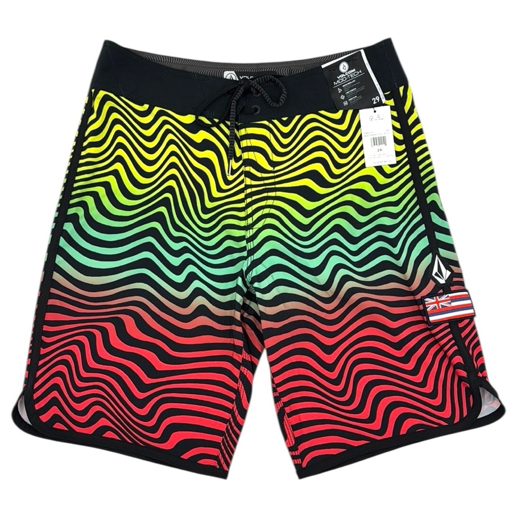 Volcom Hawaii Scallop 19 Mod-Tech Boardshorts Swim Trunks Size 29